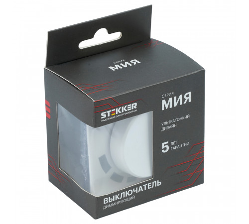Выключатель диммирующий Stekker Мия RSW10-3106-01 белая магнолия 50566