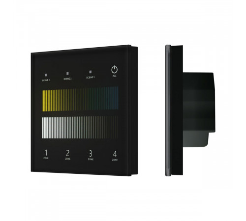 Сенсорная панель Arlight SMART-DALI-301-11-4G-3SC-DT8 Черная (230V, встраиваемая, 2.4G) (IARL, IP20 Пластик) 060792
