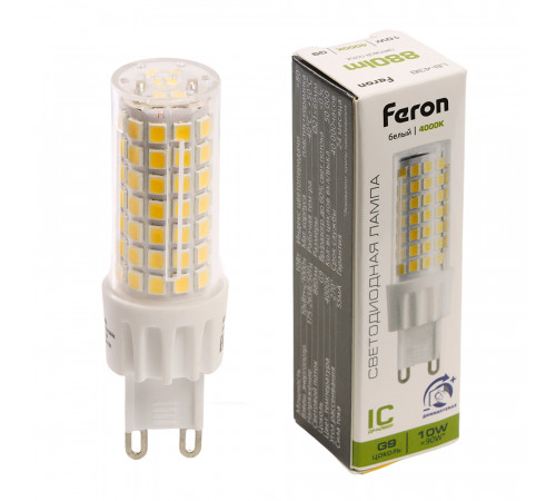 Лампа светодиодная диммируемая Feron LB-438 G9 10W 4000K 51742