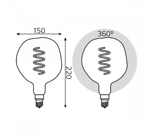 Лампа светодиодная диммируемая филаментная Gauss E27 5W 1800K шар розовый 1007802103