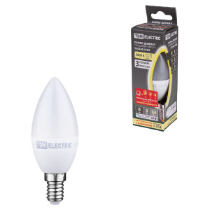 Лампа светодиодная диммируемая TDM Electric Е14 6W 3000K прозрачная SQ0340-0199