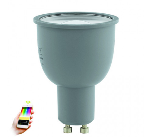 Лампа светодиодная диммируемая Eglo GU10 5W 2700-6500K серая 11671