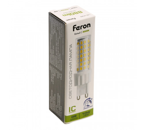 Лампа светодиодная диммируемая Feron LB-438 G9 10W 4000K 51742