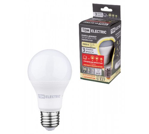 Лампа светодиодная диммируемая TDM Electric E27 10W 3000K матовая SQ0340-0197