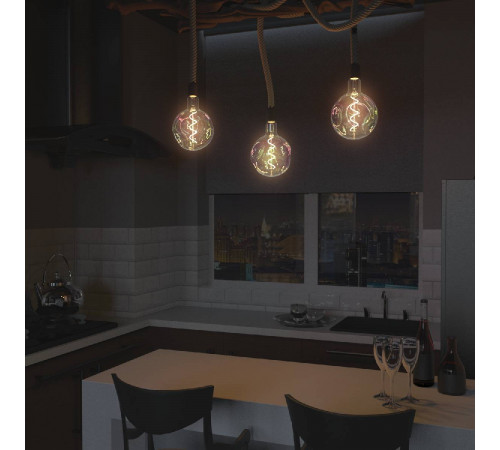 Лампа светодиодная диммируемая филаментная Gauss E27 5W 1800K шар розовый 1007802103