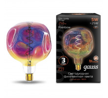 Лампа светодиодная диммируемая филаментная Gauss E27 5W 1800K шар розовый 1007802103