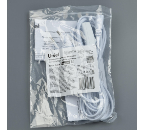 Провод Uniel UCX-PT3/L10-300/B WHITE 1 STICKER UL-00009803