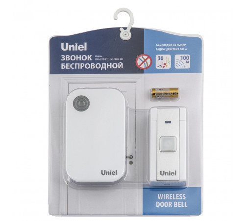 Звонок беспроводной (UL-00006432) Uniel UDB-013W-R1T1-36S-100M-WH