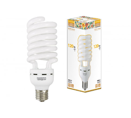 Лампа люминесцентная TDM Electric Народная E40 120W 4000K матовая SQ0347-0049 Лампа люминесцентная TDM Electric Народная E40 120W 4000K матовая SQ0347-0049
