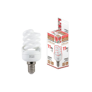 Лампа люминесцентная TDM Electric Народная Е14 11W 2700K матовая SQ0347-0017