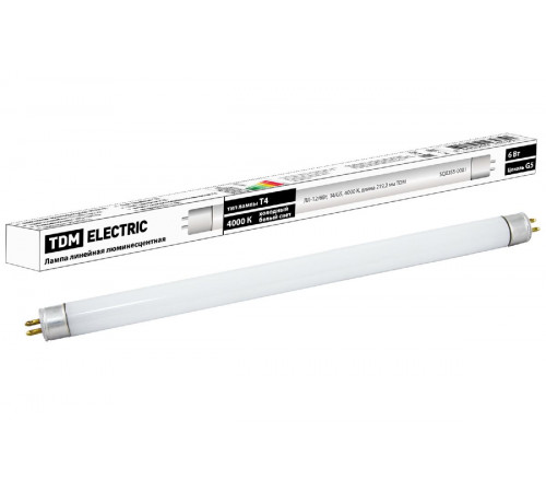 Лампа люминесцентная TDM Electric G5 6W 4000K белая SQ0355-0001 Лампа люминесцентная TDM Electric G5 6W 4000K белая SQ0355-0001