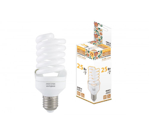 Лампа люминесцентная TDM Electric Народная E27 25W 4000K матовая SQ0347-0063 Лампа люминесцентная TDM Electric Народная E27 25W 4000K матовая SQ0347-0063