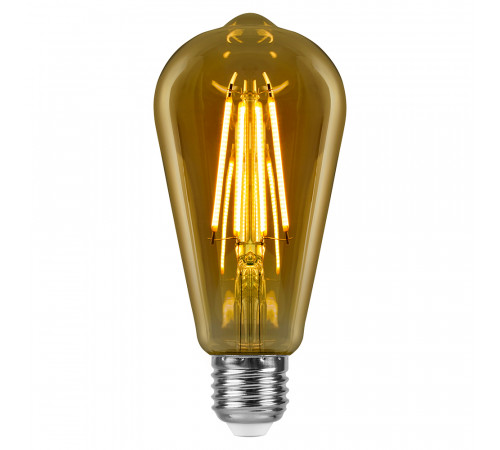 Лампа светодиодная филаментная Feron LB-64 колба прозрачная E27 10W 230V 2700K 52165