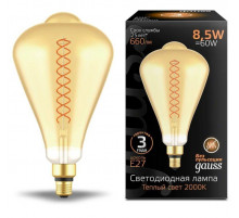 Лампа светодиодная филаментная Gauss E27 8,5W 2000K янтарная 157802105