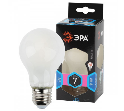 Лампа светодиодная филаментная Эра F-LED F-LED A60-7W-840-E27 frost 7Вт груша матовая Б0035032