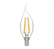 Лампа светодиодная филаментная Gauss E14 4,5W 2700K свеча на ветру прозрачная 1041115