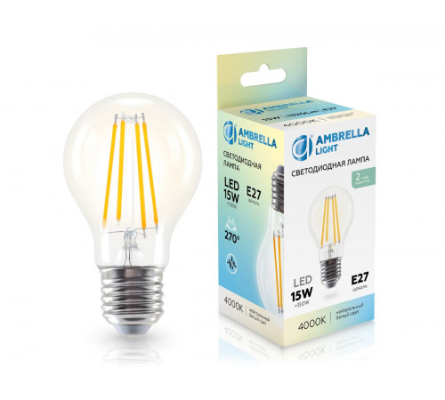 Филаментная светодиодная лампа Ambrella Light Bulbing E27 15W 4000K 601514