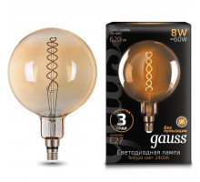 Лампа светодиодная филаментная Gauss E27 8W 2400K золотая 154802008