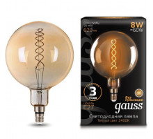 Лампа светодиодная филаментная Gauss E27 8W 2400K золотая 154802008