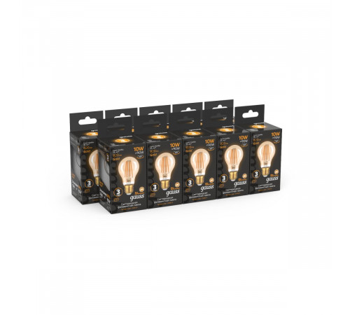 Филаментная светодиодная лампа Gauss Filament Е27 10W 2400К 102802010 Филаментная светодиодная лампа Gauss Filament Е27 10W 2400К 102802010