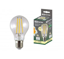 Лампа светодиодная филаментная TDM Electric E27 10W 2700K прозрачная SQ0340-0273