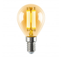 Лампа светодиодная филаментная Volpe E14 5W груша янтарная LED-G45-5W/AMBER/E14/VLF UL-00009159