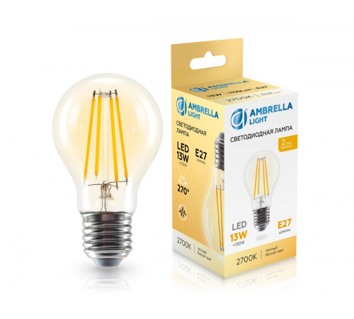 Филаментная светодиодная лампа Ambrella Light Bulbing E27 13W 2700K 601313