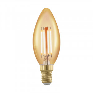 Лампа светодиодная филаментная диммируемая Eglo E14 4W 1700К золотая 11698