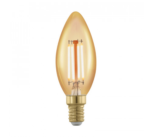 Лампа светодиодная филаментная диммируемая Eglo E14 4W 1700К золотая 11698