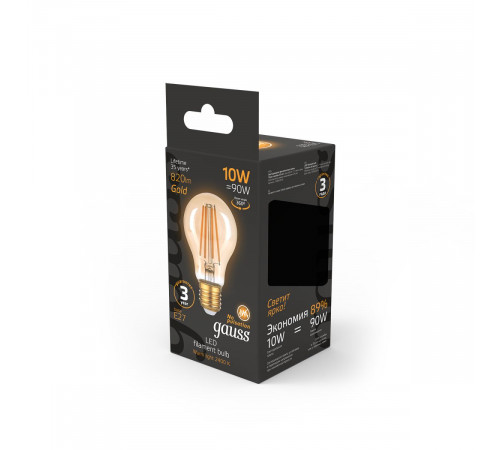 Филаментная светодиодная лампа Gauss Filament Е27 10W 2400К 102802010 Филаментная светодиодная лампа Gauss Filament Е27 10W 2400К 102802010