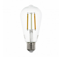 Лампа светодиодная филаментная диммируемая Eglo E27 6W 2200-6500K прозрачная 12577