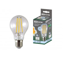 Лампа светодиодная филаментная TDM Electric E27 10W 4000K прозрачная SQ0340-0274