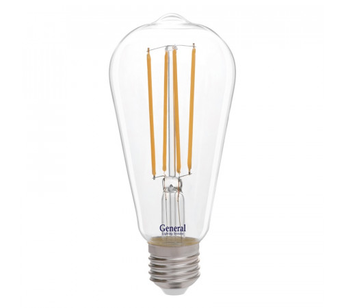 Филаментная светодиодная лампа General GLDEN-ST64S-10-230-E27-4500 655305
