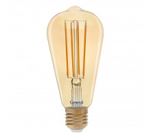 Филаментная светодиодная лампа General GLDEN-ST64S-13-230-E27-2700 655303