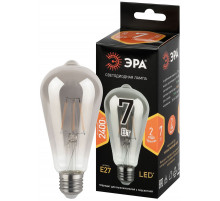 Лампа светодиодная филаментная Эра F-LED ST64-7W-824-E27 smoky 7Вт дымчатая Б0071205