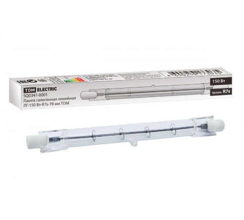 Лампа галогенная TDM Electric R7s 150W 2900K прозрачная SQ0341-0001