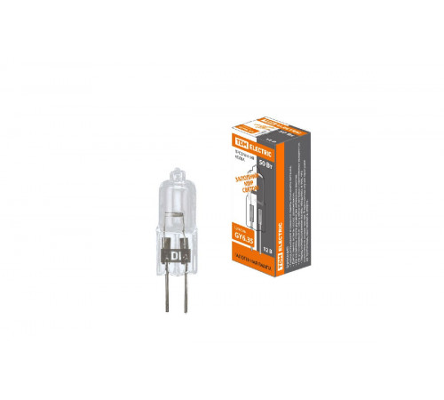Лампа галогенная TDM Electric GY6.35 50W 3000K прозрачная SQ0341-0063