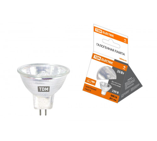 Лампа галогенная TDM Electric GU5.3 35W 3000K прозрачная SQ0341-0008 Лампа галогенная TDM Electric GU5.3 35W 3000K прозрачная SQ0341-0008