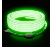 Комплект светодиодного неона Apeyron 220В, 6Вт/м, зеленый, smd 2835, 144д/м 10м, IP65,  с аксессуарами (сетевой шнур, заглушка, крепеж - 10шт) 10-118