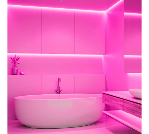 Светодиодный неон Apeyron 24В, 10Вт/м, розовый smd 2835 120д/м, PCB 8мм, 6х12мм, 5м, IP65 17-305