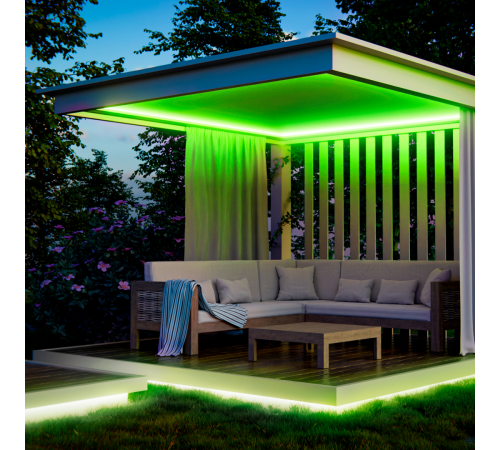 Светодиодный неон Apeyron 24В, 10Вт/м, зеленый smd 2835 120д/м, PCB 8мм, 6х12мм, 5м, IP65 17-306