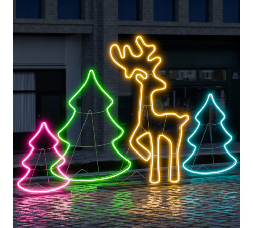 Комплект светодиодного неона Apeyron 220В, 6Вт/м, RGB, smd5050, 80д/м 10м IP65, с аксессуарами (контроллер, заглушка, крепеж - 10шт) 10-108