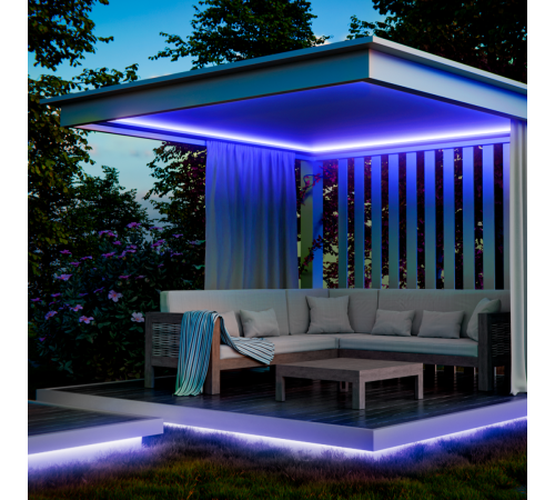 Светодиодный неон Apeyron 24В, 10Вт/м, синий, smd 2835 120д/м, PCB 8мм,6х12мм, 5м, IP65 17-303