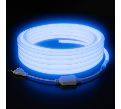 Комплект светодиодного неона Apeyron 220В, 6Вт/м, синий, smd 2835, 144д/м 10м, IP65,  с аксессуарами (сетевой шнур, заглушка, крепеж - 10шт) 10-117