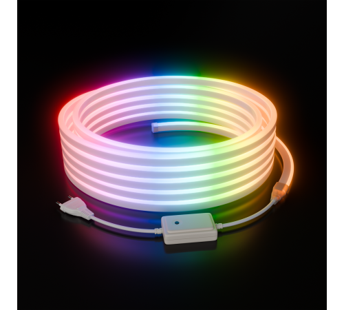 Комплект светодиодного неона Apeyron 220В, 6Вт/м, RGB, smd5050, 80д/м 10м IP65, с аксессуарами (контроллер, заглушка, крепеж - 10шт) 10-108