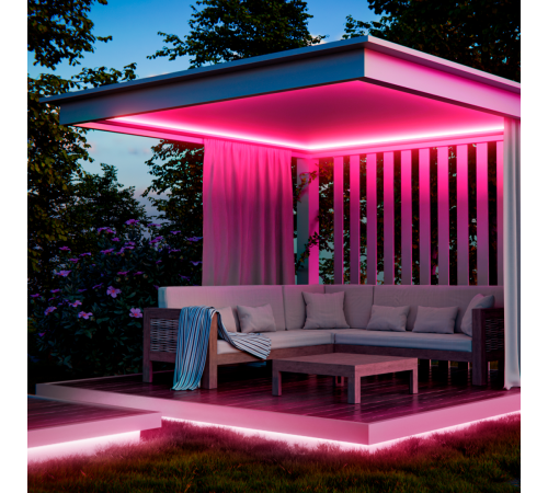 Светодиодный неон Apeyron 24В, 10Вт/м, розовый smd 2835 120д/м, PCB 8мм, 6х12мм, 5м, IP65 17-305