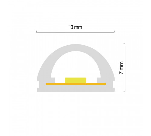 Термостойкий гибкий неон 13x7 24В 9,6Вт/м 2700K IP67 5м (вертикальный изгиб) 432053