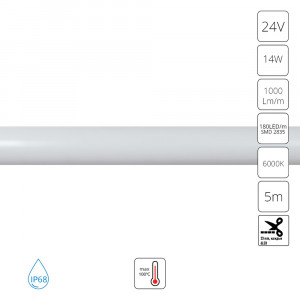 Гибкий влагозащищенный  неон Arte Lamp Neon Termo 24V 14W/m 6000K 5m IP68 A2418013-03-6K