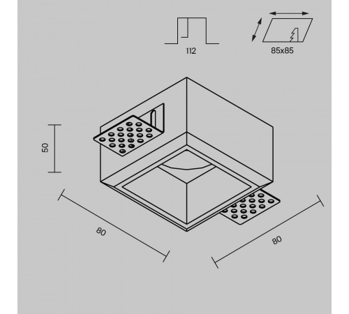 Встраиваемый светильник Maytoni Technical Gyps Modern DL131-GU10-01-W