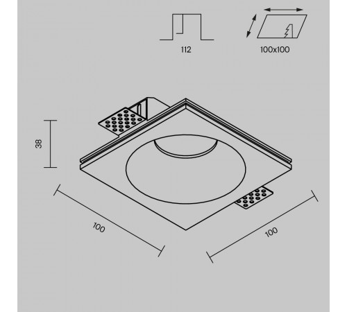 Встраиваемый светильник Maytoni Technical Gyps Modern DL129-GU10-01-W